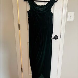 Lulus Elegant Green Velvet Dress